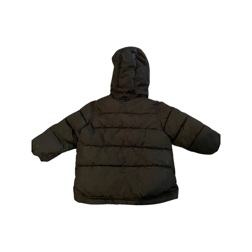 Black fleece lined puffer coat unisex 18-24 months